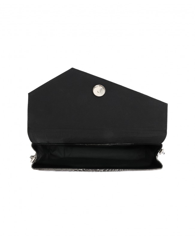 VEČERNJA TORBA TAMNO SIVI KROKO LAK VEČERNJA TORBA TAMNO SIVI KROKO LAK